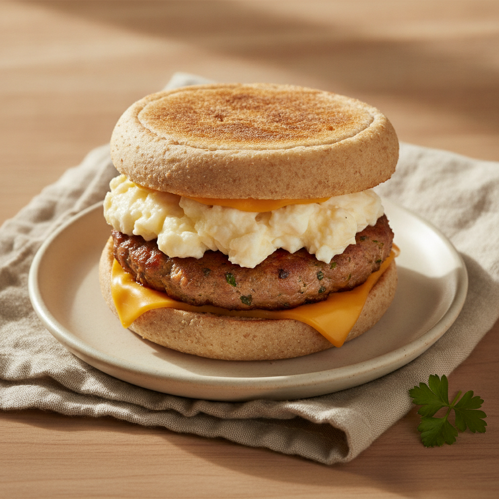 Turkey Sausage Muffin Stack
